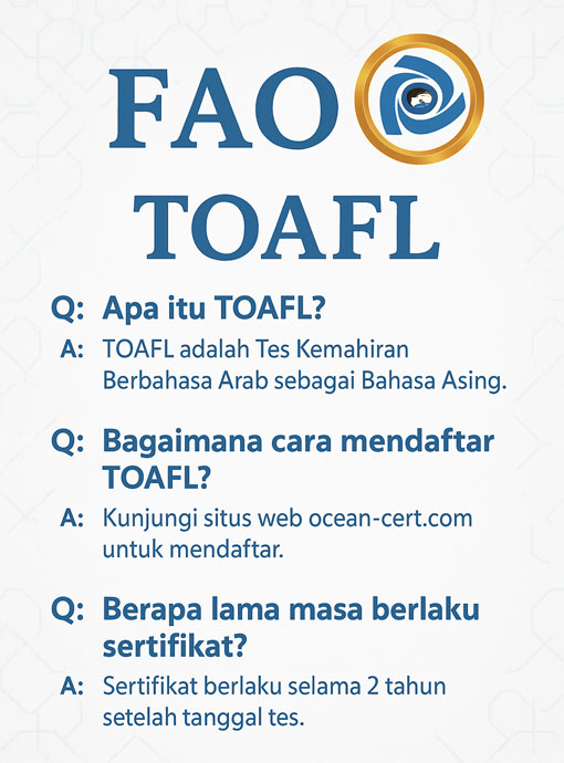 Ilustrasi pertanyaan umum tentang tes TOAFL Bahasa Arab